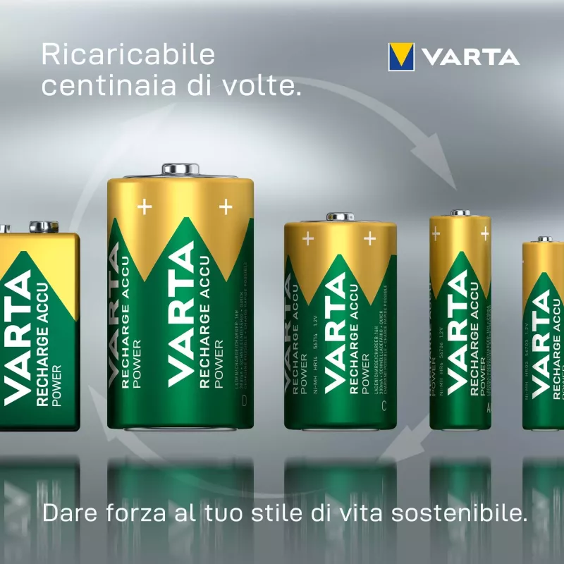 VARTA HR6 AA Recharge Accu Power 2100 mAh 56706 pilhas recarregáveis 4 unidades verde, amarelo