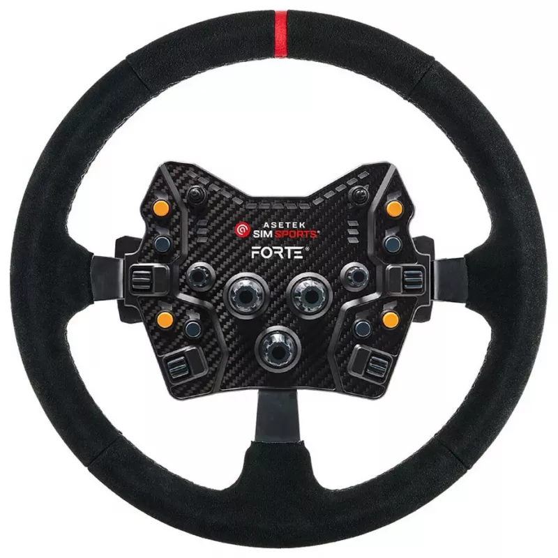Aro de volante Asetek SimSports, rebaixado, 340 mm - preto, pele veludo