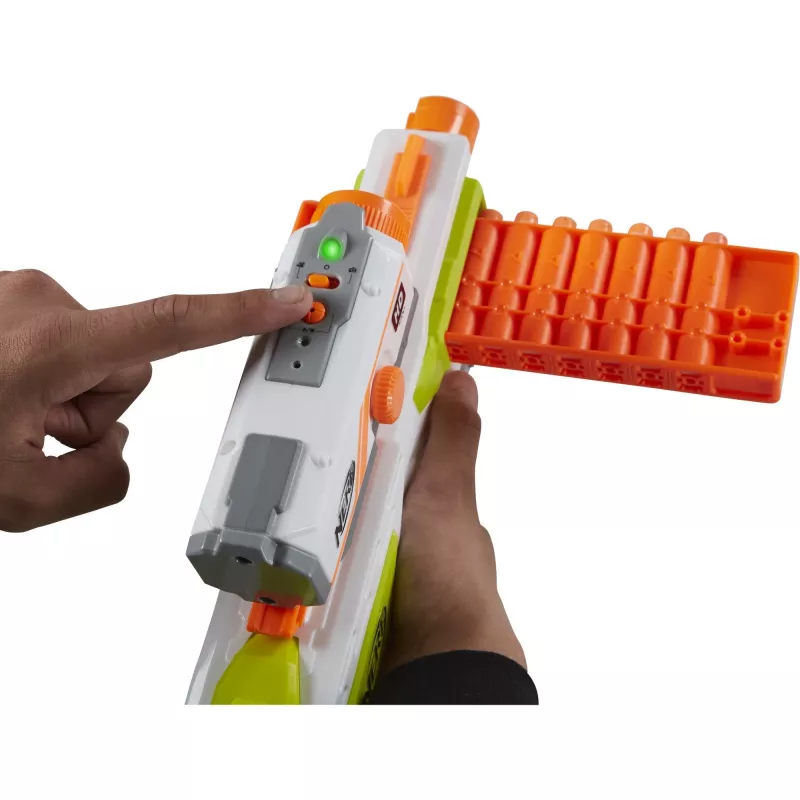 Blaster de brinquedo HASBRO Nerf BattleScout ICS-10 FFP B1756F030 – blaster de dardos de espuma, tiro único, calha tática