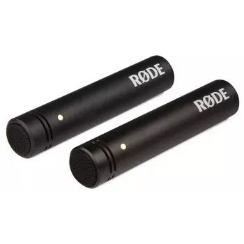Microfone condensador de estúdio RØDE M5 — com fios, 20–20000 Hz, 200 Ω, -34 dB, 20×100 mm, preto