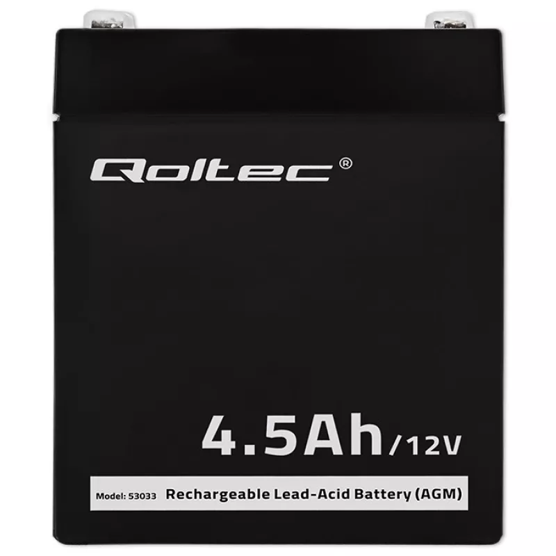 Qoltec 53033 bateria AGM 12 V 4,5 Ah, máx. 1,35 A, sem manutenção