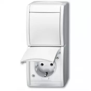 Tomada Busch-Jaeger 2601/6/20 EW-54 CEE 7/3 2P+E 16A 250V IP44 Branco