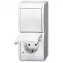 Tomada Busch-Jaeger 2601/6/20 EW-54 CEE 7/3 2P+E 16A 250V IP44 Branco