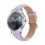 Smartwatch Colmi L28 prateada-roxa com bracelete de couro roxa
