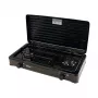 Mpm Kn-02/1kb fogão a gás portátil camping 2 bicos grelha esmaltada tampa de proteção padrão G30-37 Mbar preto