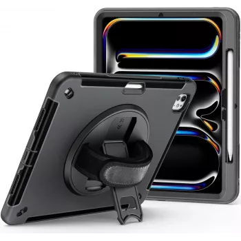 Capa com suporte jt berlin para Apple iPad Pro 13 2024 — Rugged preta