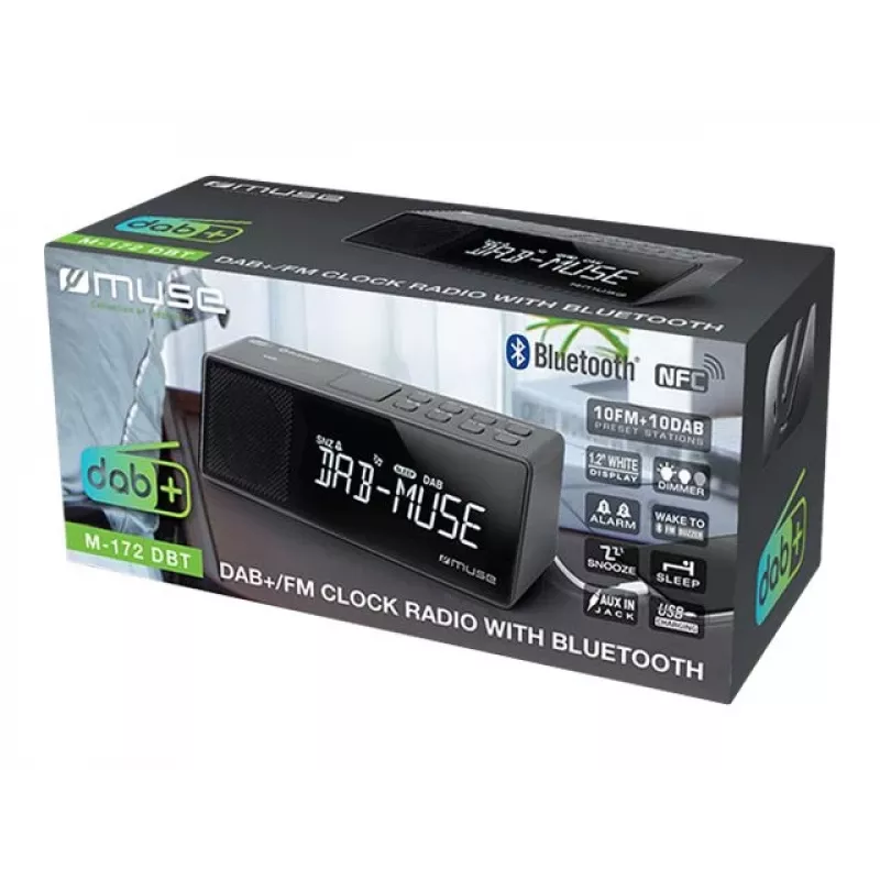 Muse M-172 DBT Rádio portátil DAB+/FM RDS, Preto