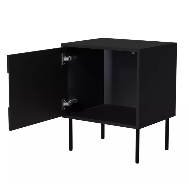 Mesa de cabeceira Cama INSERTO, 2 unid., 50x40x61.5 cm, preto + LED