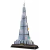 CubicFun L133H puzzle 3D Burj Khalifa (Light), 136 peças, iluminado com LED