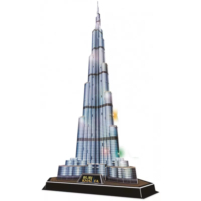 CubicFun L133H puzzle 3D Burj Khalifa (Light), 136 peças, iluminado com LED