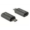 DeLOCK - Adaptador USB - USB-C (fêmea) para Micro-USB Type-B (macho) - USB 3.1 Gen 1 - 2,8 cm - Antracite (65927)