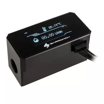 Medidor de caudal Barrow FBFT08 B – ecrã OLED, preto