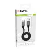 Cabo USB Emtec T700C 1,2 m USB A para USB C preto