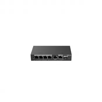 Switch PoE gerido RUIJIE RG-ES206GS-P — L2, 6x Gigabit RJ-45, 1x SFP, 4 portas PoE (orçamento de 54 W), 12 Gbit/s, gerido na cloud