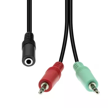 Cabo de áudio ProXtend 4 pinos para 2×3 pinos M4F2XM3-004, 0,5 m, 0,02 kg
