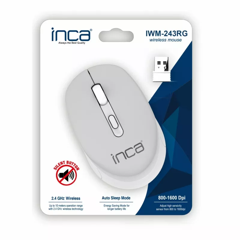 Rato Inca IWM-243RG RF sem fios ótico ambidestro
