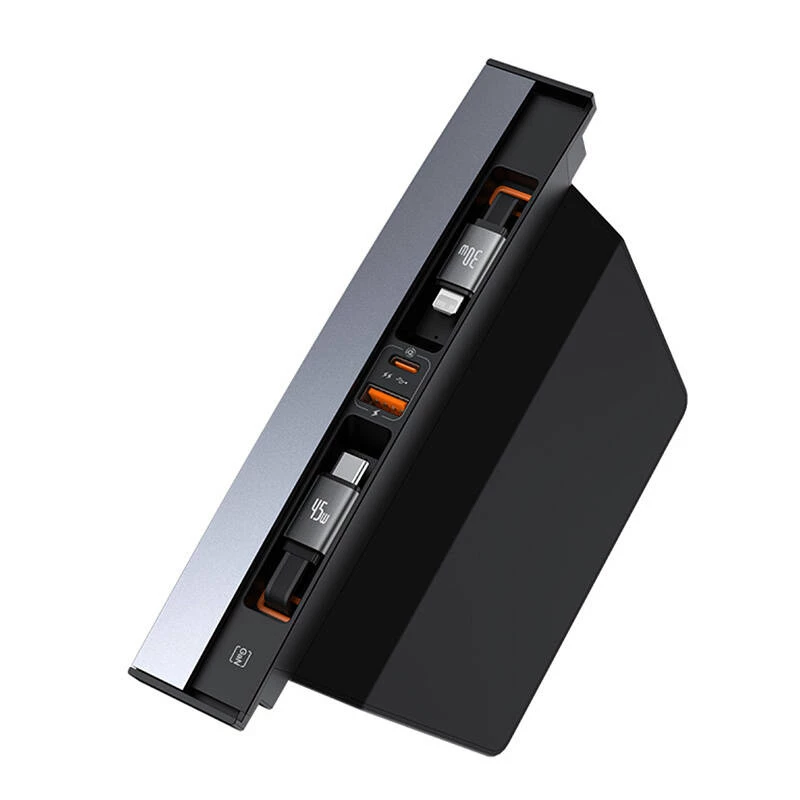 Hub Baseus T-Space com cabos USB-C para Lightning para veículos Tesla (preto)