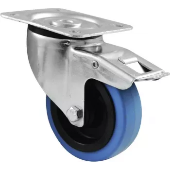 Roda de transporte Roadinger 30004007 100 mm azul com travão