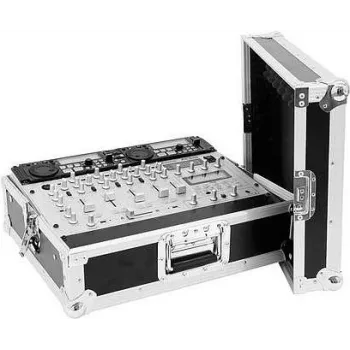 Mala para mixer Omnitronic MCV-19 8HE Variable — flightcase para equipamento de rack de 19 polegadas, 8 HE de altura, divisão interior ajustável
