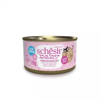 Alimento húmido para gatos Agras Pet Foods Schesir Baby em Caldo 70 g — Frango, sem cereais, para gatos jovens