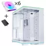 Bundle de caixa de PC Lian Li O11 Dynamic EVO RGB, Midi-Tower, ARGB, vidro temperado + 6x ventoinhas UNI FAN SL-INF Reverse Blade - branco