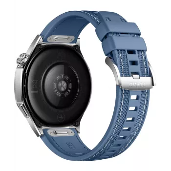 Smartwatch HUAWEI WATCH GT5 46mm – 1,43 polegadas AMOLED, GPS, 524 mAh, caixa em aço inoxidável, bracelete de tecido azul