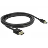 Cabo DisplayPort DeLOCK - DisplayPort (M) a Mini DisplayPort (M) - 2 m - preto - Suporte 8K