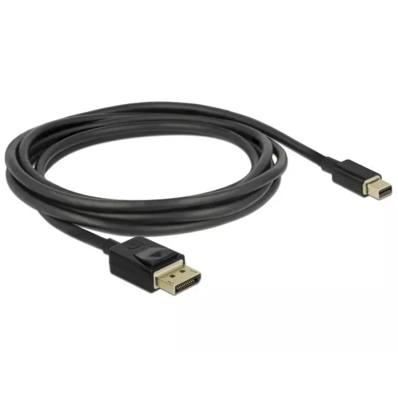 Cabo DisplayPort DeLOCK - DisplayPort (M) a Mini DisplayPort (M) - 2 m - preto - Suporte 8K