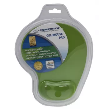 Tapete de rato ESPERANZA EA137G de gel com apoio de pulso, cor única verde, base antiderrapante