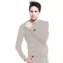Blusa Glovii GJ1GL decote redondo manga comprida cinzento elastano poliéster