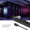 Qoltec 53999 Régua de tomadas PDU para rack de 19 polegadas, 1U, 8x IEC C13, 10 A, com disjuntor, 2 m