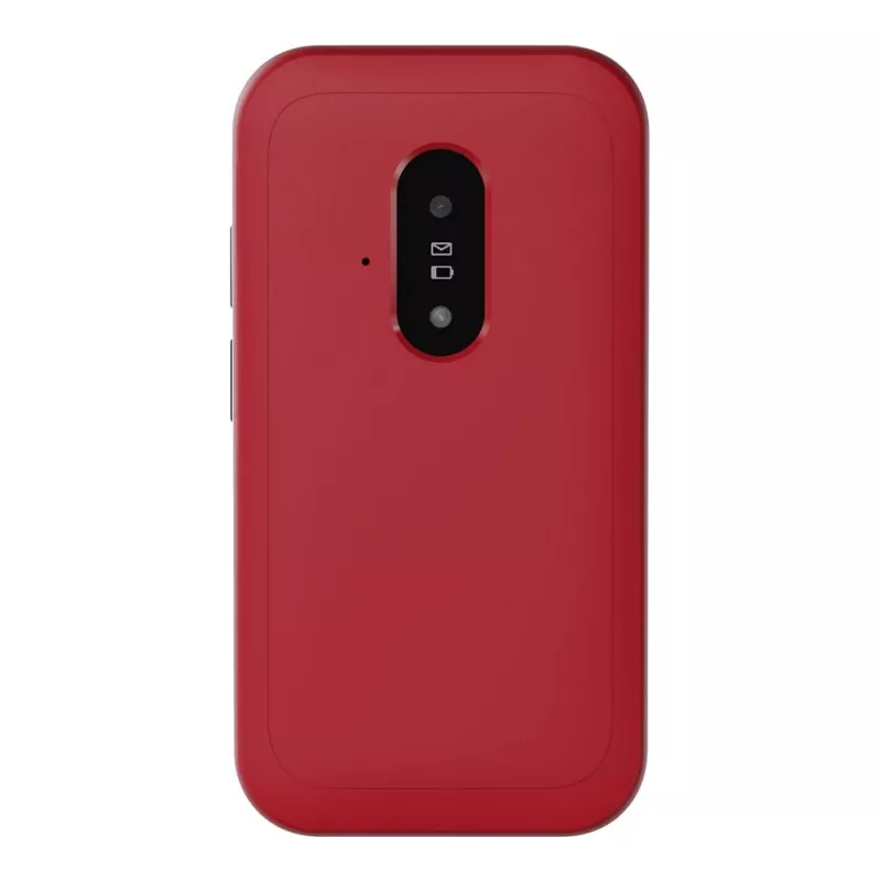 Telemóvel Doro Leva E22, 2,8 polegadas (7,11 cm) ecrã, Single SIM, câmara 0,3 MP, 1150 mAh, 127,8 g, vermelho/branco