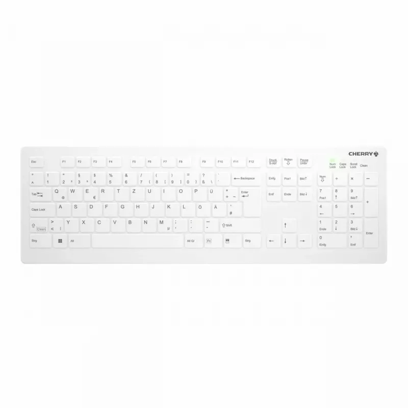 Teclado médico Contour Design Active Key Contour QuickClean IP68 Full-Size sem fios Branco DE C8112