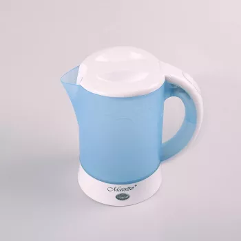 Chaleira elétrica Maestro MR010 0,6 l 600 W — Azul/Branco, indicador de nível de água, filtro anti-calcário
