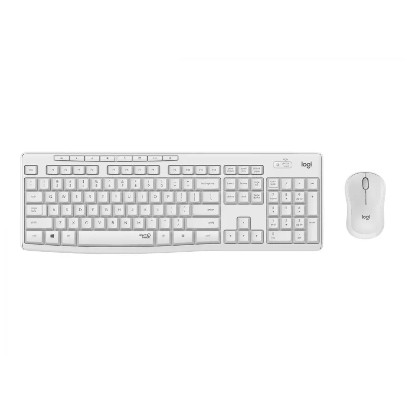 Logitech MK295 Silent - Conjunto de teclado e rato - Sem fios - 2,4 GHz - Italiano - branco creme