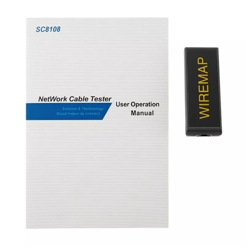Testador de cabos QOLTEC 54279 — RJ45, RJ12, aparelho de teste BNC