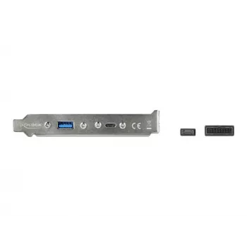 Chapa de slot DeLOCK 89934 com 1 x conector USB Type-C e 1 x conector USB Type-A