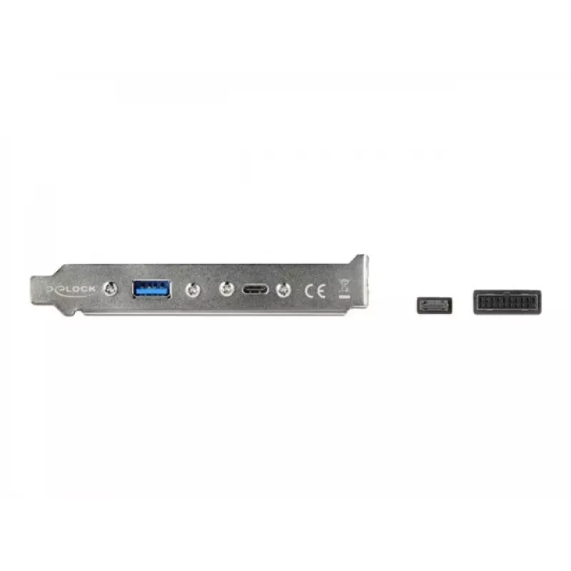 Chapa de slot DeLOCK 89934 com 1 x conector USB Type-C e 1 x conector USB Type-A