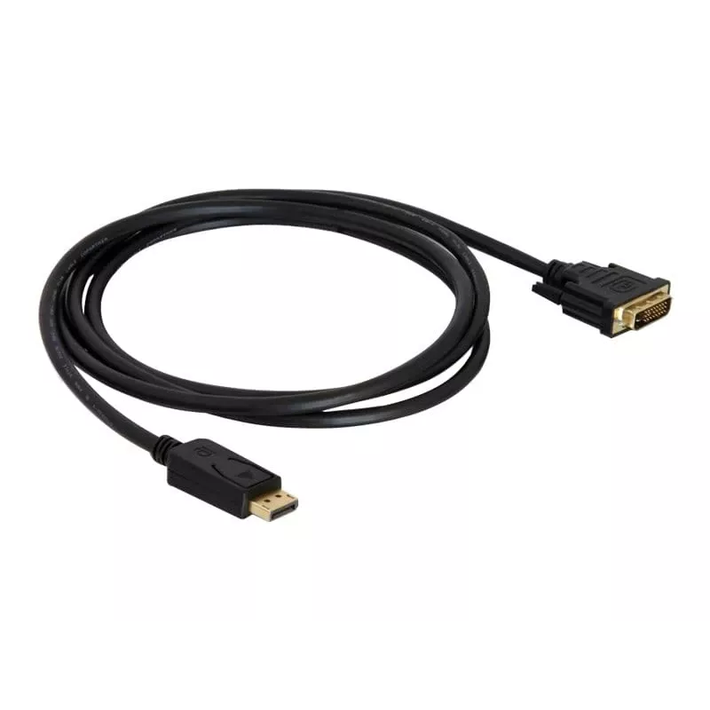 Cabo Delock DisplayPort 1.1 macho > DVI 24+1 macho passivo 1 m preto (82590)
