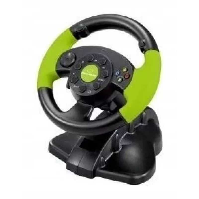 Esperanza EG104 High Octane volante com pedais, PC/PS3/Xbox 360, preto/verde
