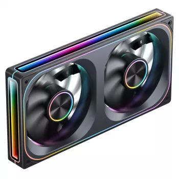 Ventoinhas de caixa 120mmx2 ARGB PWM, Jonsbo ZA-240 Infinity Mirror 240mm preto