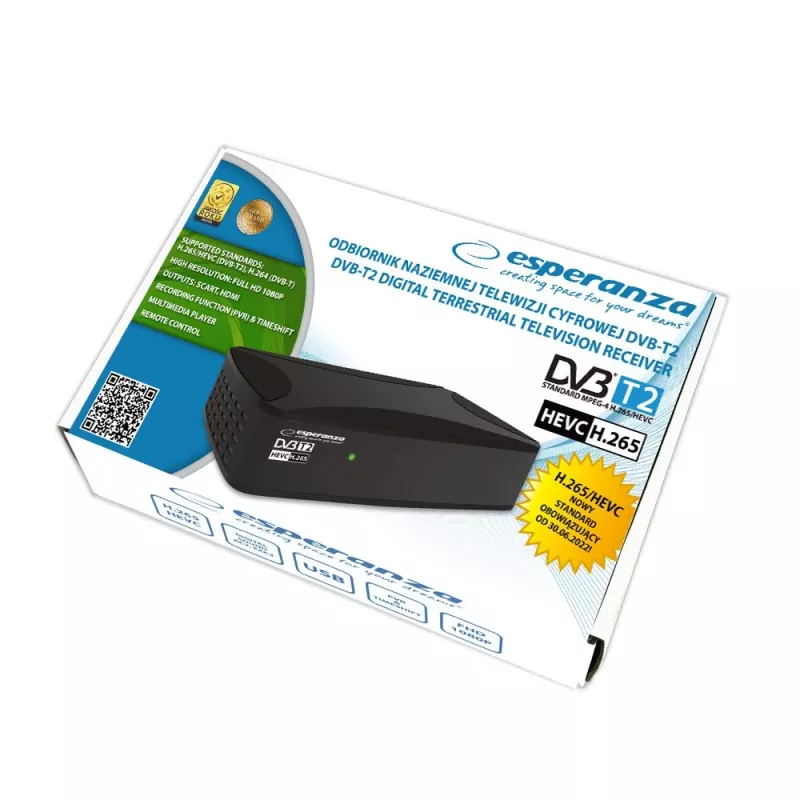 Set-top box Esperanza EV108R cabo preto