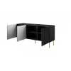 Cama Meble HOLE cómoda 152x42,5x74,5 cm, preto mate