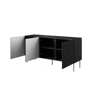 Cómoda cama meble HOLE 152x42,5x74,5 cm preto mate, aglomerado, estrutura 16 mm