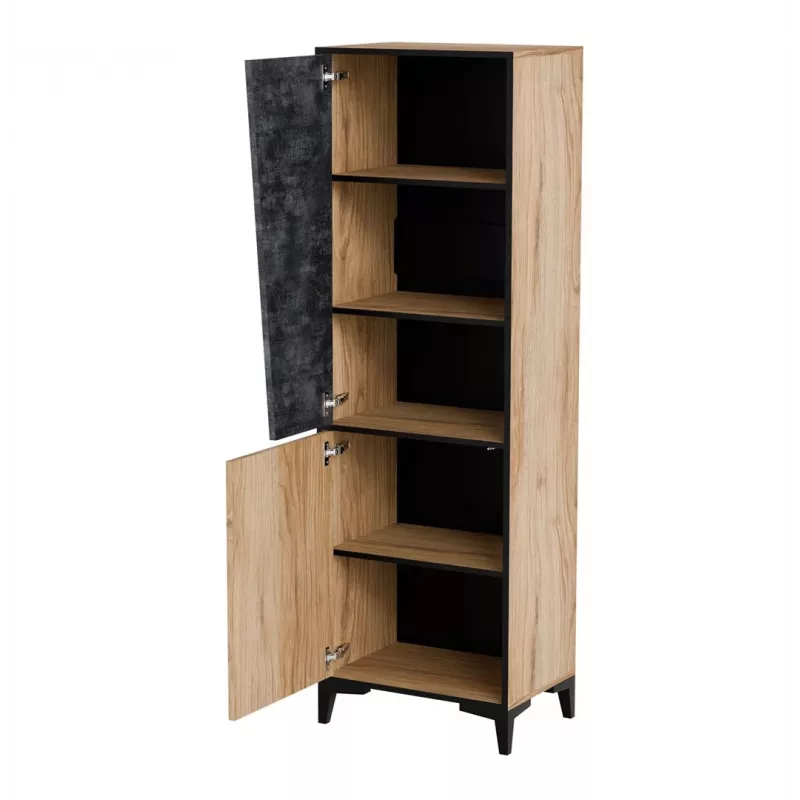 Estante Cama Meble OVO 2D estante de livros 50×38×182,5 cm carvalho/betão