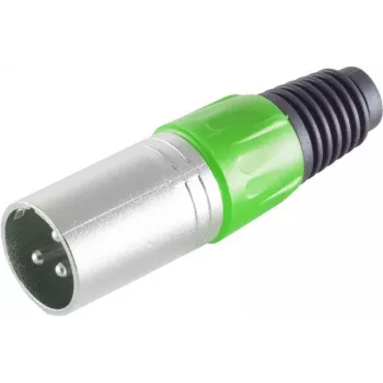 Conector XLR ShiverPeaks BS55002-Y amarelo — ficha de cabo de 3 polos, caixa metálica com bloqueio