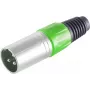 Conector XLR ShiverPeaks BS55002-Y amarelo — ficha de cabo de 3 polos, caixa metálica com bloqueio