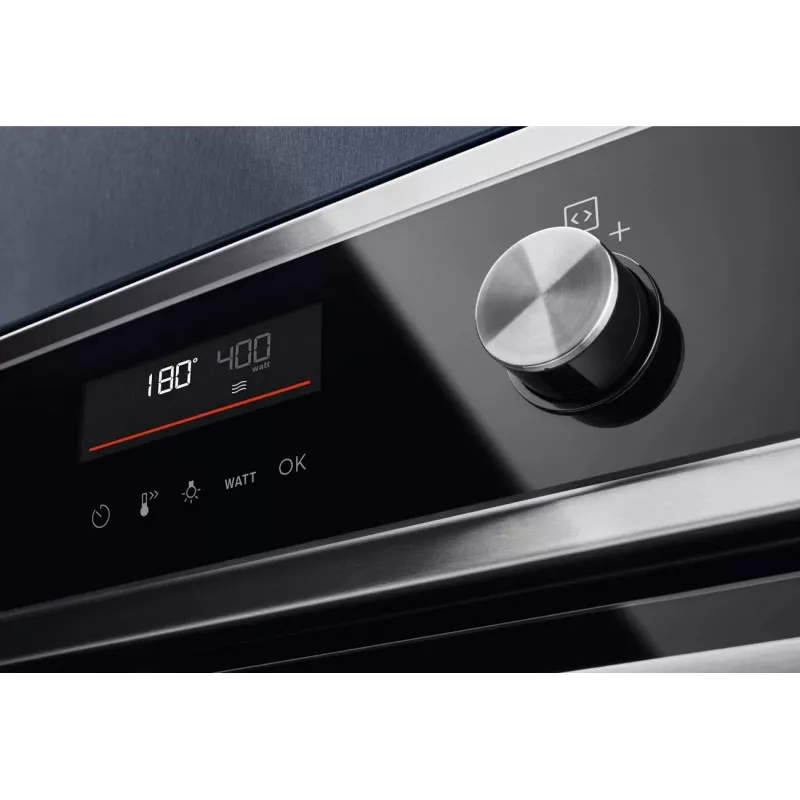 Electrolux EVL6E49X forno compacto de encastrar com função micro-ondas, 44 l, 45,5 cm de altura, preto/aço inoxidável