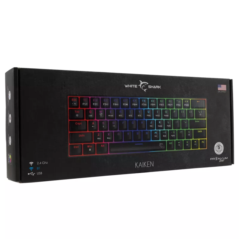 White Shark Kaiken GK-003111 Premium Line Teclado mecânico, Red Switch, disposição US