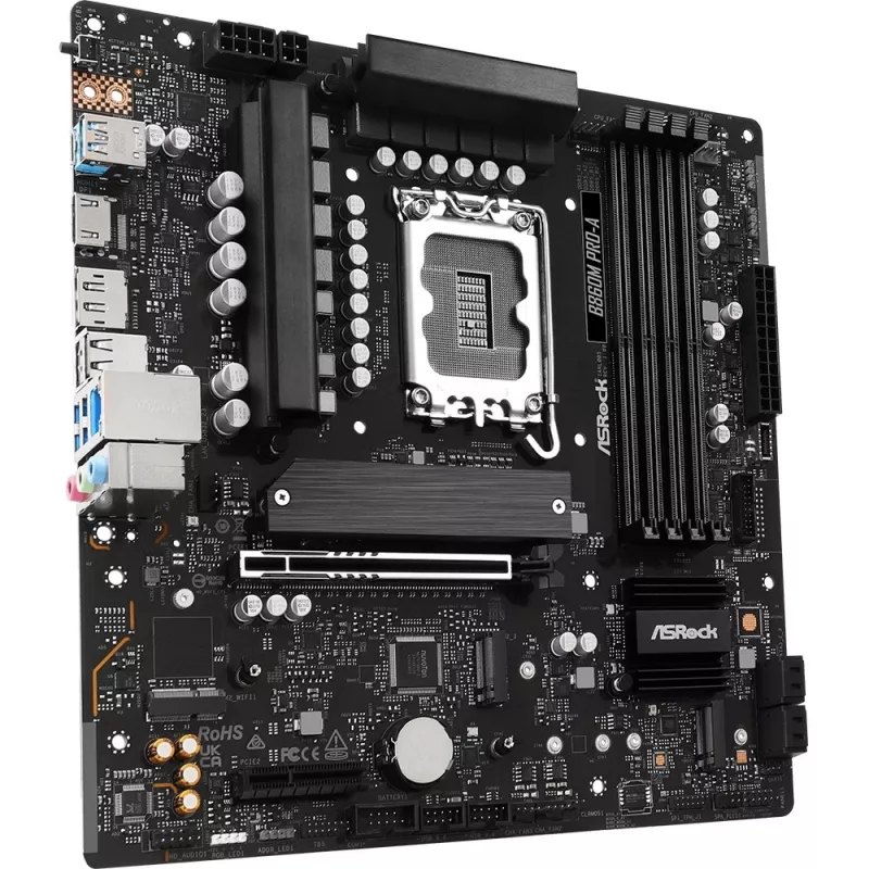 Placa-mãe ASRock B860M Pro-A micro ATX — Intel B860, LGA 1851, DDR5, 4 DIMM, até 256 GB, 2.5Gb Ethernet